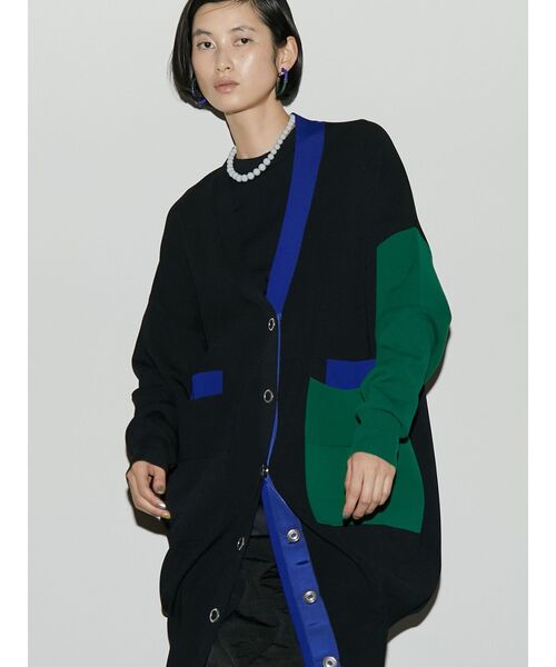 un3d バイカラーオーバーカーディガン UN3D. - BI-COLOR OVER CD / バイカラーオーバーカーディガン