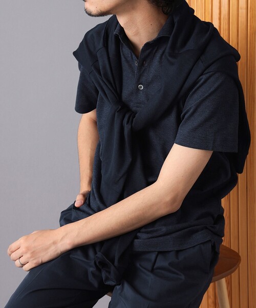 BEAMS F(ビームスエフ)の「MORGANO × BEAMS F / 別注 カノコ ショートスリーブ ポロシャツ(ポロシャツ・メンズ・ラベンダー/ネイビー/ロイヤルブルー/グリーン/ダークブラウン・48/46/44/52/50)」の1枚目の写真