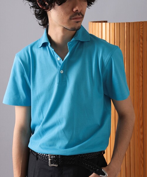 BEAMS F(ビームスエフ)の「MORGANO × BEAMS F / 別注 カノコ ショートスリーブ ポロシャツ(ポロシャツ・メンズ・ラベンダー/ネイビー/ロイヤルブルー/グリーン/ダークブラウン・48/46/44/52/50)」の4枚目の写真
