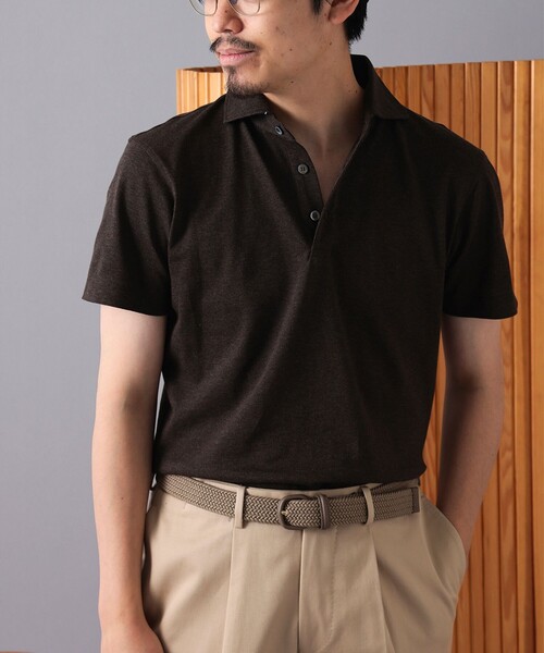BEAMS F(ビームスエフ)の「MORGANO × BEAMS F / 別注 カノコ ショートスリーブ ポロシャツ(ポロシャツ・メンズ・ラベンダー/ネイビー/ロイヤルブルー/グリーン/ダークブラウン・48/46/44/52/50)」の6枚目の写真