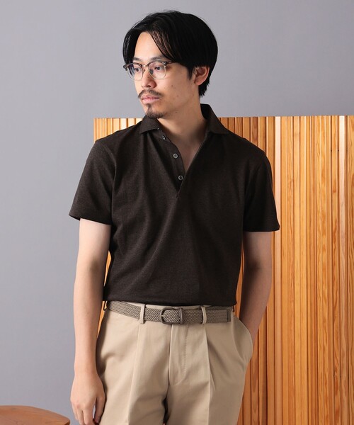 BEAMS F(ビームスエフ)の「MORGANO × BEAMS F / 別注 カノコ ショートスリーブ ポロシャツ(ポロシャツ・メンズ・ラベンダー/ネイビー/ロイヤルブルー/グリーン/ダークブラウン・48/46/44/52/50)」の8枚目の写真