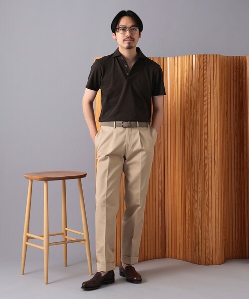 BEAMS F(ビームスエフ)の「MORGANO × BEAMS F / 別注 カノコ ショートスリーブ ポロシャツ(ポロシャツ・メンズ・ラベンダー/ネイビー/ロイヤルブルー/グリーン/ダークブラウン・48/46/44/52/50)」の9枚目の写真
