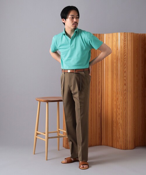 BEAMS F(ビームスエフ)の「MORGANO × BEAMS F / 別注 カノコ ショートスリーブ ポロシャツ(ポロシャツ・メンズ・ラベンダー/ネイビー/ロイヤルブルー/グリーン/ダークブラウン・48/46/44/52/50)」の18枚目の写真