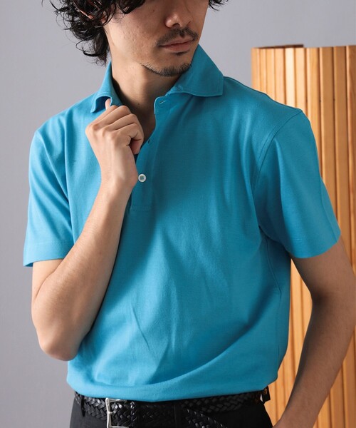 BEAMS F(ビームスエフ)の「MORGANO × BEAMS F / 別注 カノコ ショートスリーブ ポロシャツ(ポロシャツ・メンズ・ラベンダー/ネイビー/ロイヤルブルー/グリーン/ダークブラウン・48/46/44/52/50)」の22枚目の写真