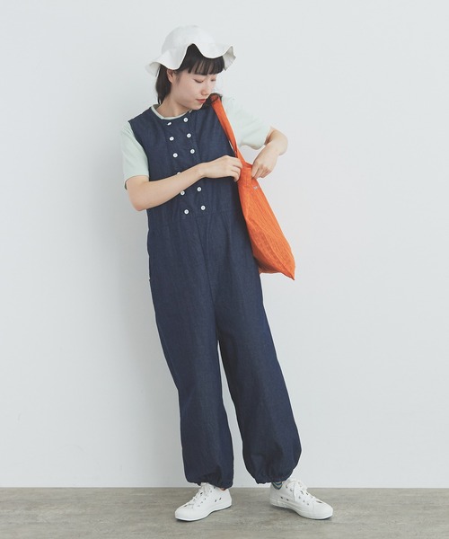 bulle de savon（ビュルデサボン）の「8oz denim tsunagi（つなぎ/オールインワン・レディース・インディゴブルー・FREE）」の10枚目の写真
