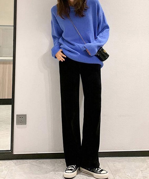 Miniministore(ミニミニストア)の「【新サイズ追加】裏起毛 コーデュロイパンツ レディース冬(スラックス・レディース・ブラック/アイボリー・M/L)」の12枚目の写真