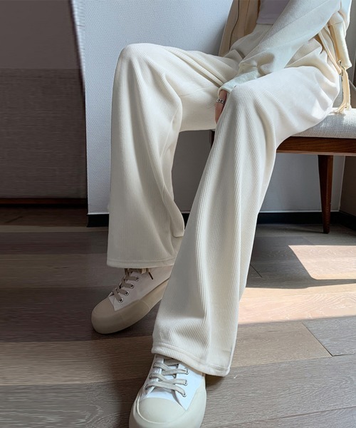 Miniministore(ミニミニストア)の「【新サイズ追加】裏起毛 コーデュロイパンツ レディース冬(スラックス・レディース・ブラック/アイボリー・M/L)」の8枚目の写真