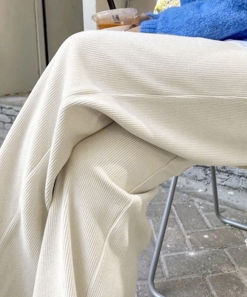 Miniministore(ミニミニストア)の「【新サイズ追加】裏起毛 コーデュロイパンツ レディース冬(スラックス・レディース・ブラック/アイボリー・M/L)」の10枚目の写真