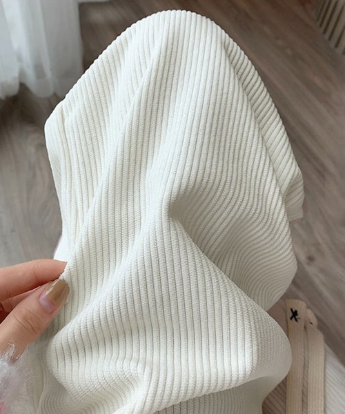 Miniministore(ミニミニストア)の「【新サイズ追加】裏起毛 コーデュロイパンツ レディース冬(スラックス・レディース・ブラック/アイボリー・M/L)」の7枚目の写真