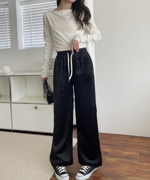 Miniministore(ミニミニストア)の「【新サイズ追加】裏起毛 コーデュロイパンツ レディース冬(スラックス・レディース・ブラック/アイボリー・M/L)」の14枚目の写真