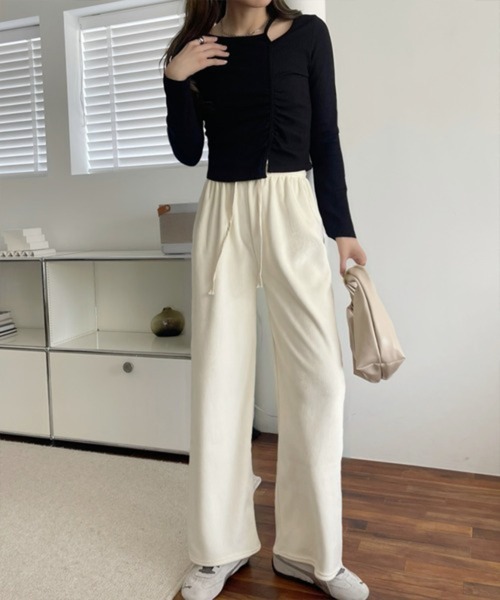 Miniministore(ミニミニストア)の「【新サイズ追加】裏起毛 コーデュロイパンツ レディース冬(スラックス・レディース・ブラック/アイボリー・M/L)」の17枚目の写真