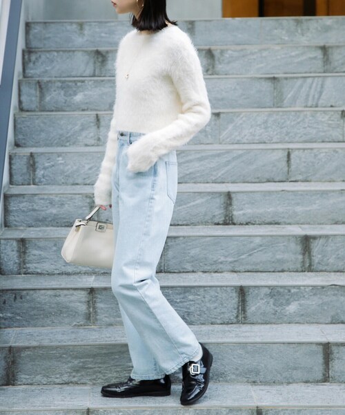 FREE'S MART（フリーズマート）の「前後２ＷＡＹリブシャギーショート丈ニット（カーディガン/ボレロ・レディース・ブルー/ベージュ/ホワイト/ライトグリーン・FREE）」の12枚目の写真