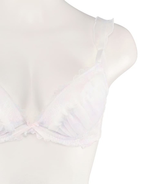 スウィートフラワープリントシフォンブラジャー＆ショーツセット