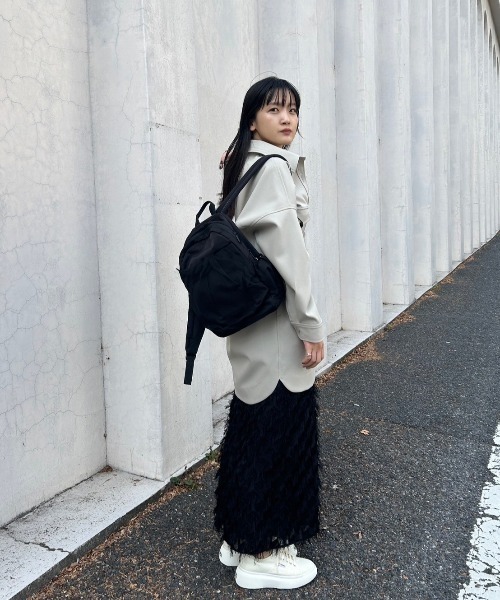 emmi（エミ）の「【emmi atelier】eco　メッシュカバーミニギャザーバックパック（バックパック/リュック・レディース・アイボリー/ブラック・FREE）」の21枚目の写真