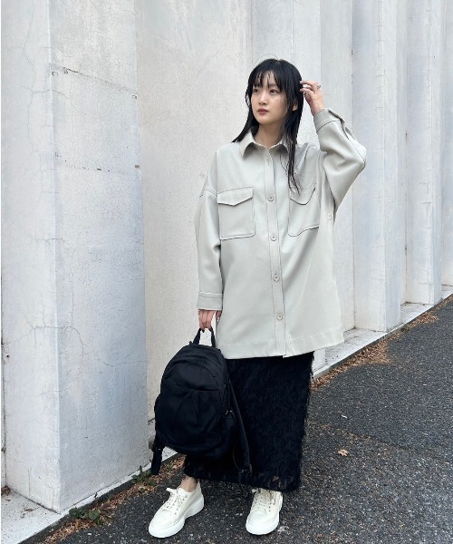 emmi（エミ）の「【emmi atelier】eco　メッシュカバーミニギャザーバックパック（バックパック/リュック・レディース・アイボリー/ブラック・FREE）」の22枚目の写真