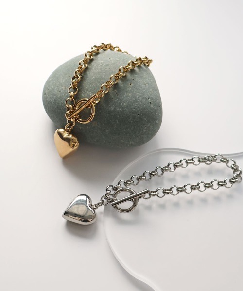 CEMONEMO（セモネモ）の「【金属アレルギー対応】 ハート マンテル ブレスレット / サージカルステンレス 316L（ブレスレット・レディース・ゴールド/シルバー・FREE）」の12枚目の写真