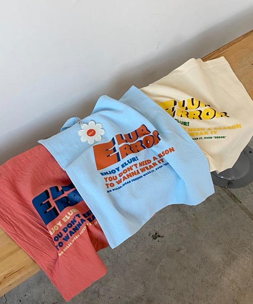 eLur(エラー)の「ロゴトートバッグ(トートバッグ・レディース・ブルー/レッド/アイボリー・FREE)」の7枚目の写真