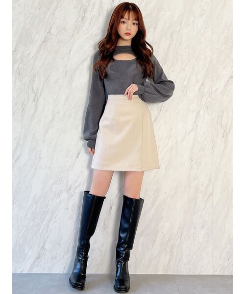 RESEXXY(リゼクシー)の「ビットポイントミニスカート(スカート・レディース・ブラック/チャコールグレー/ベージュ・FREE)」の16枚目の写真