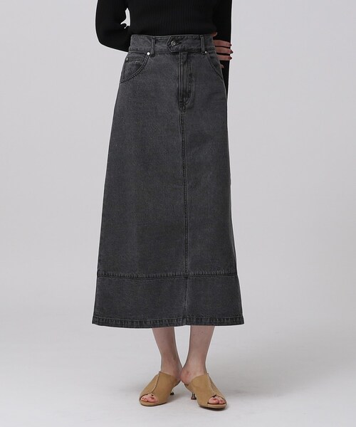 GALLEST(ギャレスト)の「フレアデニムスカート(デニムスカート・レディース・アイボリー/チャコールグレー/ネイビー・40/38/36)」の2枚目の写真