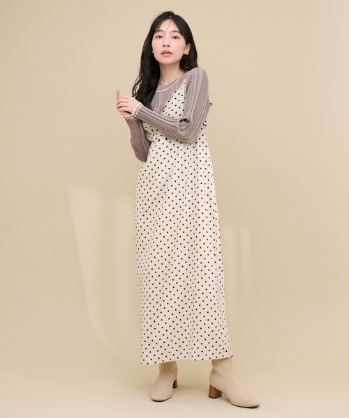 natural couture(ナチュラルクチュール)の「WEB限定 / ランダムリブ配色きれいめニット(ニット/セーター・レディース・アイボリー/ラベンダー/ネイビー/オレンジ/グレイッシュベージュ・FREE)」の20枚目の写真
