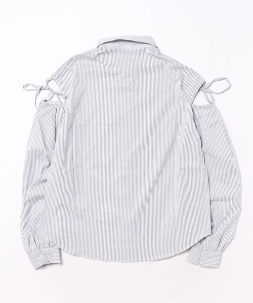 repipi armario（レピピ アルマリオ）の「ストライプカタリボンブラウス（シャツ/ブラウス・キッズ・ブラック/サックスブルー/ピンク・MEDIUM/SMALL/LARGE）」の21枚目の写真