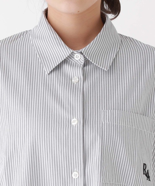 repipi armario（レピピ アルマリオ）の「ストライプカタリボンブラウス（シャツ/ブラウス・キッズ・ブラック/サックスブルー/ピンク・MEDIUM/SMALL/LARGE）」の11枚目の写真