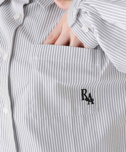 repipi armario（レピピ アルマリオ）の「ストライプカタリボンブラウス（シャツ/ブラウス・キッズ・ブラック/サックスブルー/ピンク・MEDIUM/SMALL/LARGE）」の15枚目の写真