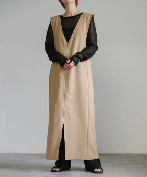 select MOCA（セレクトモカ）の「Vネック2WAYジャンスカ（ジャンパースカート・レディース・ブラック/アイボリー/ベージュ・LARGE/MEDIUM）」の11枚目の写真