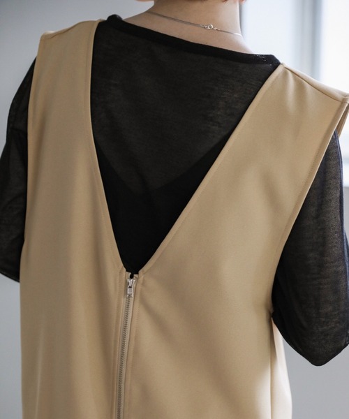 select MOCA（セレクトモカ）の「Vネック2WAYジャンスカ（ジャンパースカート・レディース・ブラック/アイボリー/ベージュ・LARGE/MEDIUM）」の18枚目の写真