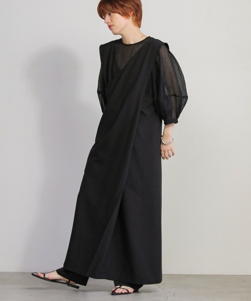 select MOCA（セレクトモカ）の「Vネック2WAYジャンスカ（ジャンパースカート・レディース・ブラック/アイボリー/ベージュ・LARGE/MEDIUM）」の13枚目の写真