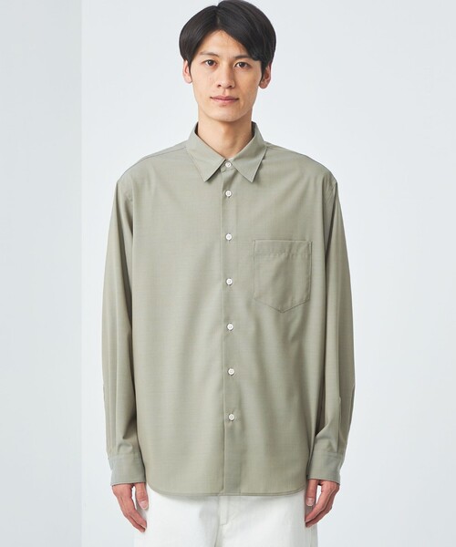 green label relaxing（グリーンレーベルリラクシング）の「TWウォッシャブルトロ ジャストルーズ シャツ -ストレッチ・防シワ-（シャツ/ブラウス・メンズ・ライトブルー/ダークグレー/ベージュ・S/M/L/XL）」の15枚目の写真