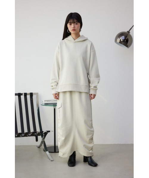 AZUL by moussy(アズールバイマウジー)の「フハクドッキングパーカー(パーカー・レディース・ブラック/アイボリー/ライトカーキ・SMALL/MEDIUM)」の6枚目の写真