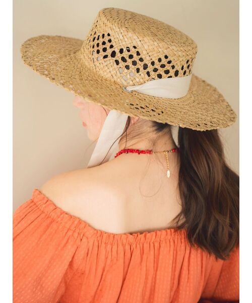 Ungrid（アングリッド）の「オフショルギャザーボリュームワンピース（ワンピース・レディース・オレンジ/ブラック・FREE）」の18枚目の写真