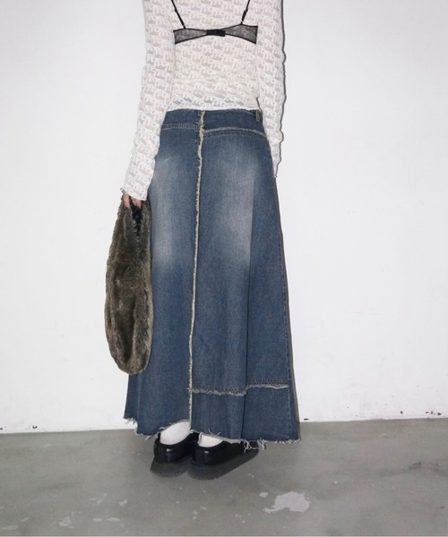 musubore（ムスボレ）の「【 select 】fringe denim flare SK / フリンジデニムスカート（デニムスカート・レディース・ブルー・FREE）」の14枚目の写真