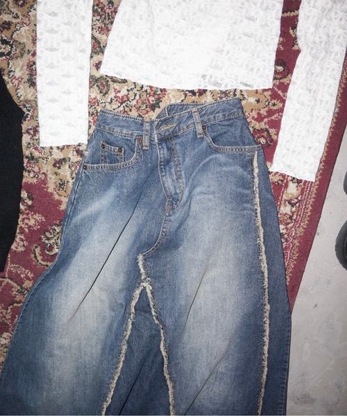 musubore（ムスボレ）の「【 select 】fringe denim flare SK / フリンジデニムスカート（デニムスカート・レディース・ブルー・FREE）」の2枚目の写真