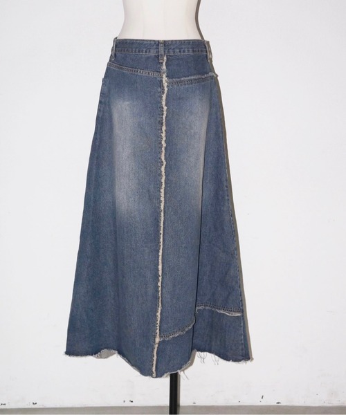 musubore（ムスボレ）の「【 select 】fringe denim flare SK / フリンジデニムスカート（デニムスカート・レディース・ブルー・FREE）」の19枚目の写真