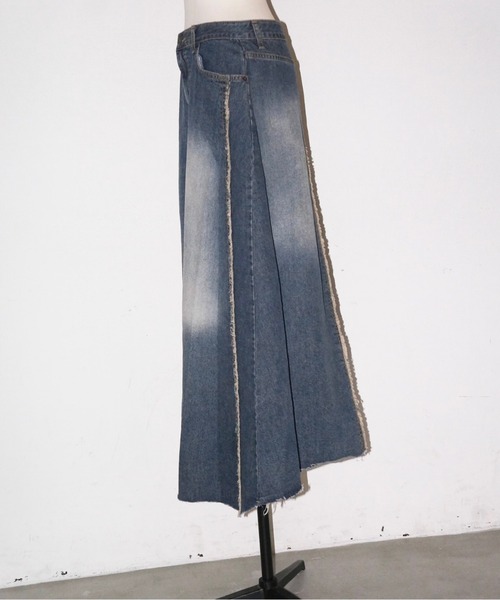 musubore（ムスボレ）の「【 select 】fringe denim flare SK / フリンジデニムスカート（デニムスカート・レディース・ブルー・FREE）」の11枚目の写真