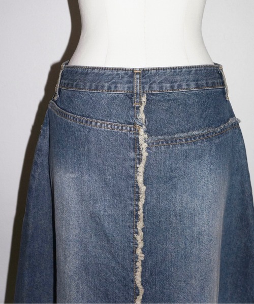 musubore（ムスボレ）の「【 select 】fringe denim flare SK / フリンジデニムスカート（デニムスカート・レディース・ブルー・FREE）」の17枚目の写真