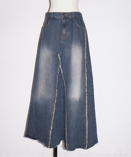musubore（ムスボレ）の「【 select 】fringe denim flare SK / フリンジデニムスカート（デニムスカート・レディース・ブルー・FREE）」の8枚目の写真