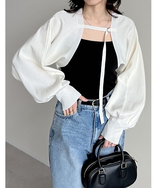 Re:EDIT（リエディ）の「レーヨンナイロンミラノリブニットボレロ