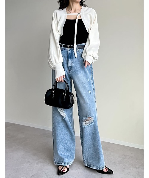 Re:EDIT（リエディ）の「レーヨンナイロンミラノリブニットボレロ