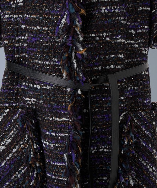 FALL ミックスツイードショートスリーブコート BLAMINK