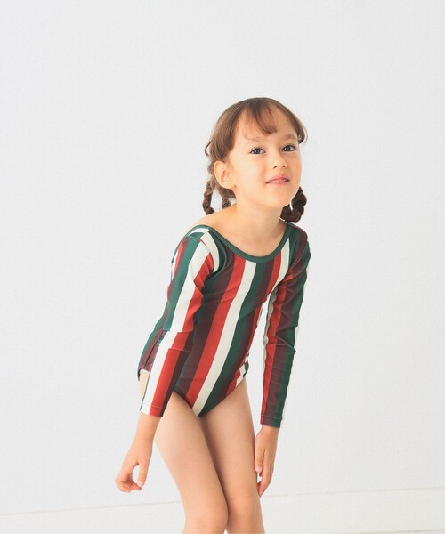 B:MING by BEAMS（ビーミングバイビームス）の「B:MING by BEAMS / ストライプ スイム ワンピース（100～140cm）（水着・キッズ・オレンジ/グリーン・100/110/120/130/140）」の10枚目の写真