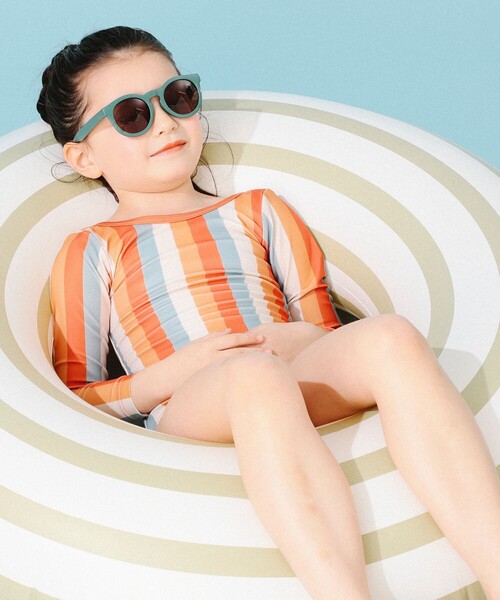 B:MING by BEAMS（ビーミングバイビームス）の「B:MING by BEAMS / ストライプ スイム ワンピース（100～140cm）（水着・キッズ・オレンジ/グリーン・100/110/120/130/140）」の11枚目の写真