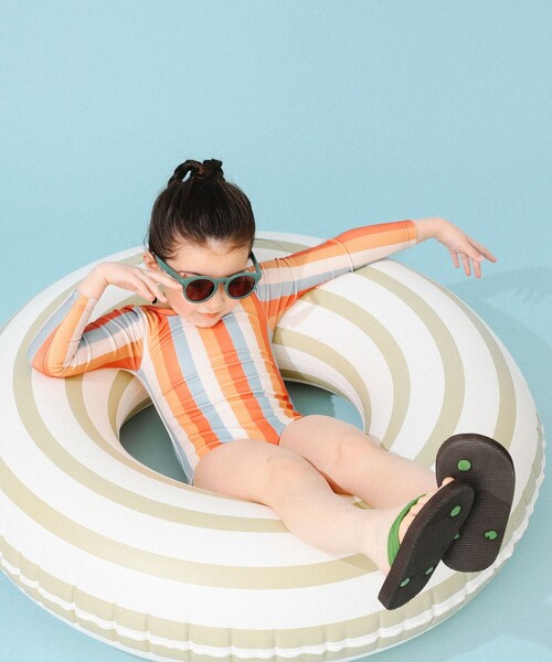 B:MING by BEAMS（ビーミングバイビームス）の「B:MING by BEAMS / ストライプ スイム ワンピース（100～140cm）（水着・キッズ・オレンジ/グリーン・100/110/120/130/140）」の20枚目の写真