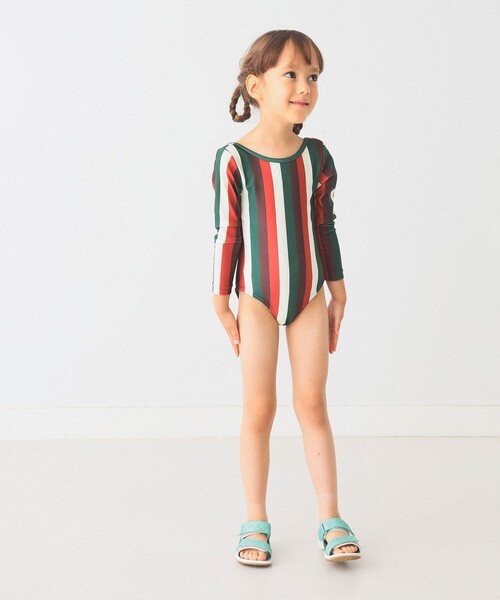 B:MING by BEAMS（ビーミングバイビームス）の「B:MING by BEAMS / ストライプ スイム ワンピース（100～140cm）（水着・キッズ・オレンジ/グリーン・100/110/120/130/140）」の22枚目の写真