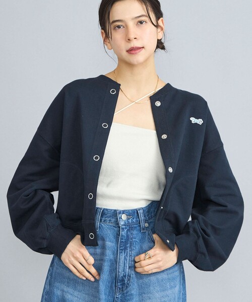 PENNEYS(ぺニーズ)の「PENNEYS(ぺニーズ)別注インレイクルーネックカーディガン(カーディガン/ボレロ・レディース・オフホワイト/ライトグレー/ネイビー/ダークグレー/ロイヤルブルー・M/L)」の5枚目の写真