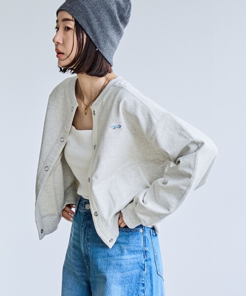 PENNEYS(ぺニーズ)の「PENNEYS(ぺニーズ)別注インレイクルーネックカーディガン(カーディガン/ボレロ・レディース・オフホワイト/ライトグレー/ネイビー/ダークグレー/ロイヤルブルー・M/L)」の3枚目の写真