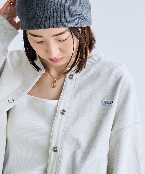 PENNEYS(ぺニーズ)の「PENNEYS(ぺニーズ)別注インレイクルーネックカーディガン(カーディガン/ボレロ・レディース・オフホワイト/ライトグレー/ネイビー/ダークグレー/ロイヤルブルー・M/L)」の6枚目の写真