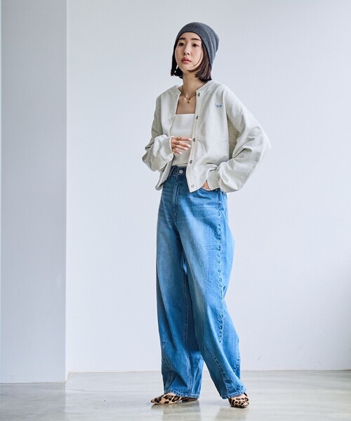 PENNEYS(ぺニーズ)の「PENNEYS(ぺニーズ)別注インレイクルーネックカーディガン(カーディガン/ボレロ・レディース・オフホワイト/ライトグレー/ネイビー/ダークグレー/ロイヤルブルー・M/L)」の8枚目の写真